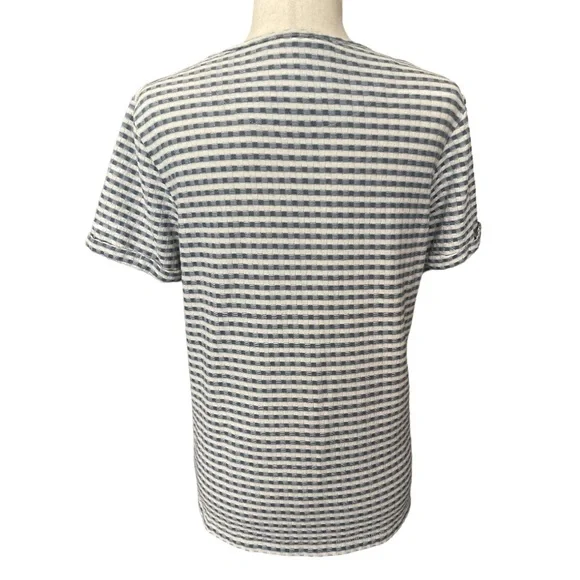 Native Youth Blue/White Gingham Unisex T Shirt M - Picture 5 of 9